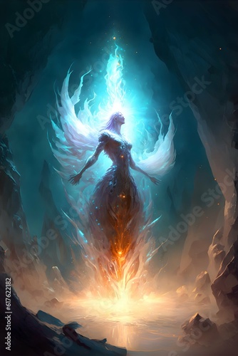 shinning elemental bright light white light fantasy illustration 