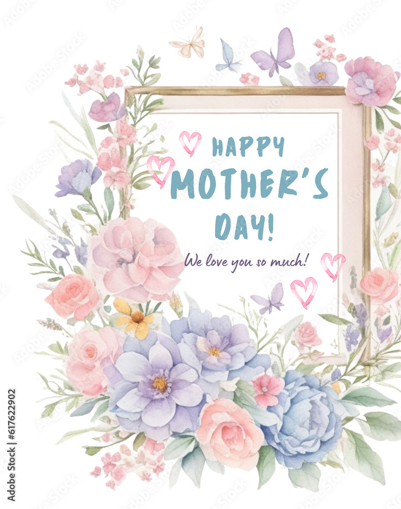 Transparent PNG Hand Drawn Mother's Day illustration image, Floral Mother's Day Background Drawing Watercolor, 
Greeting mom birthday Hand Drawn vintage aesthetic.