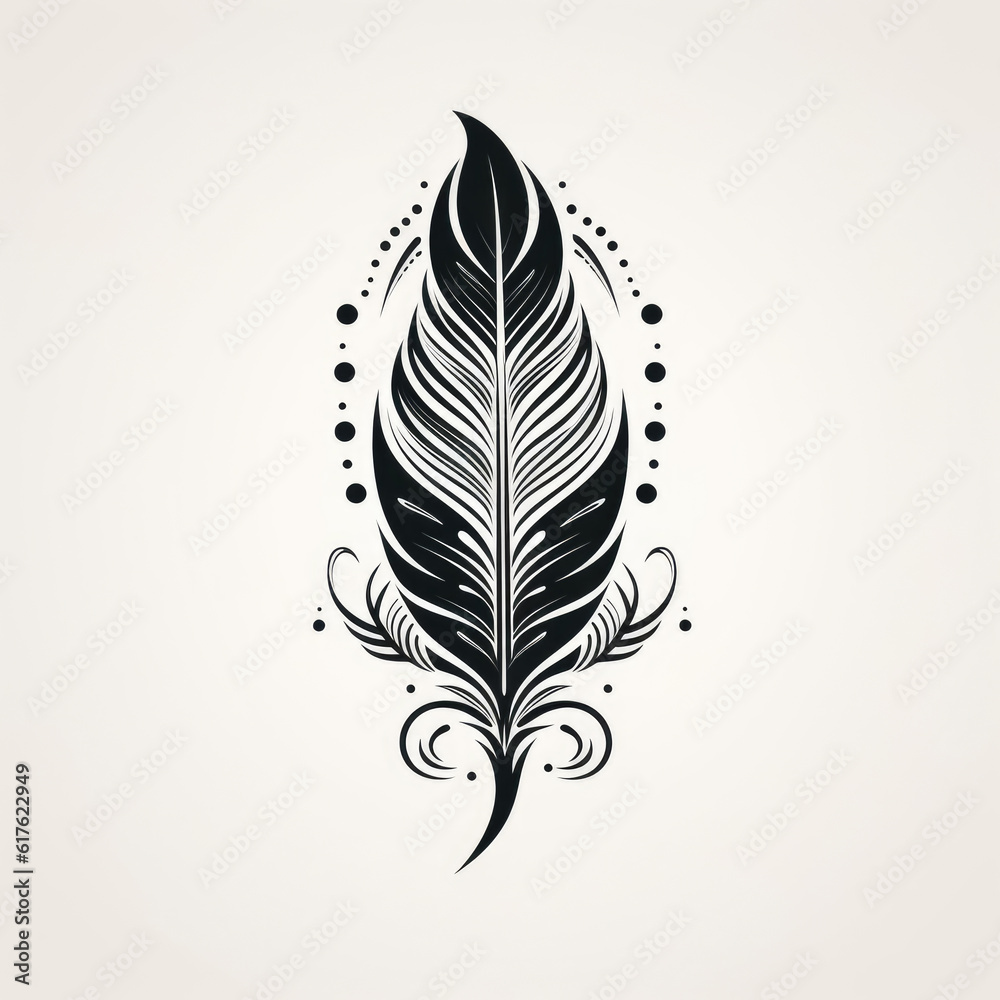 a drawing of a feather in black and white. Tattoo idea for a ethnic style.. a drawing of a feather in black and white. Tattoo idea for a ethnic style..