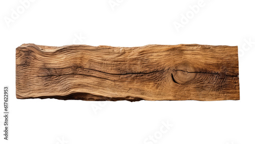 Old wooden plank isolated on transparent background
