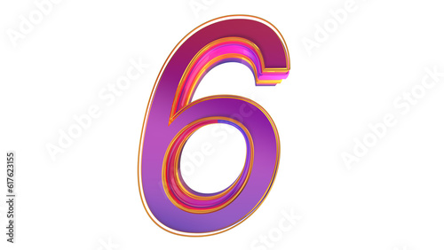 Creative 3d number 6