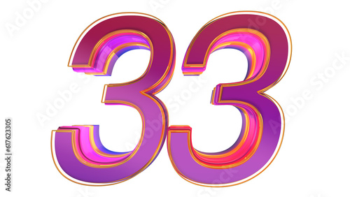 Creative 3d number 33