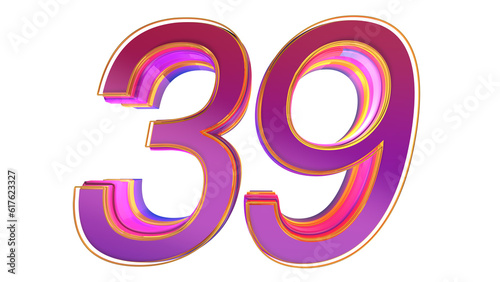 Creative 3d number 39