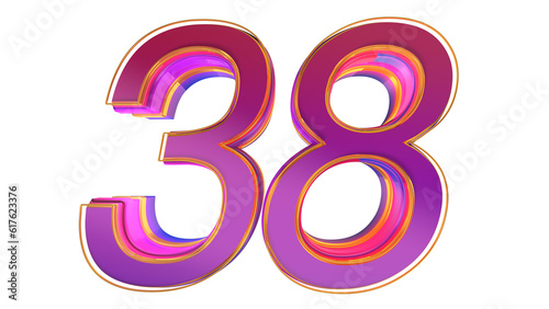 Creative 3d number 38