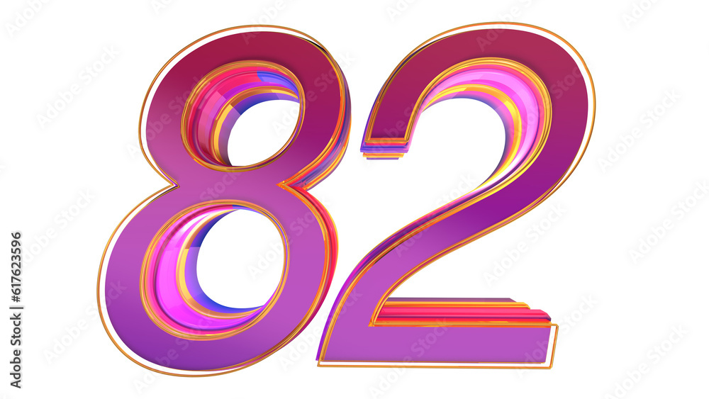 Fototapeta premium Creative 3d number 82
