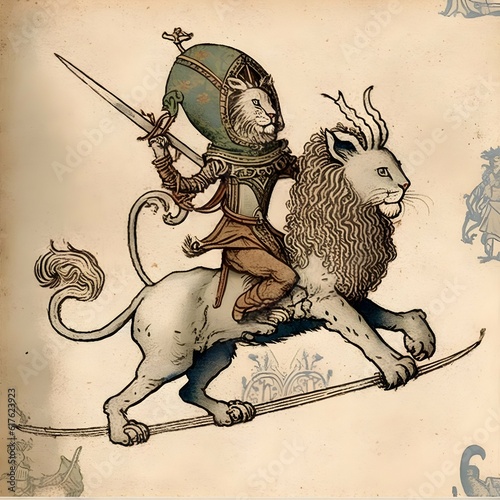 Rabbit riding a lion marginalia 