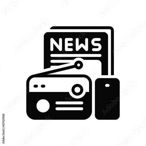 Black solid icon for media 