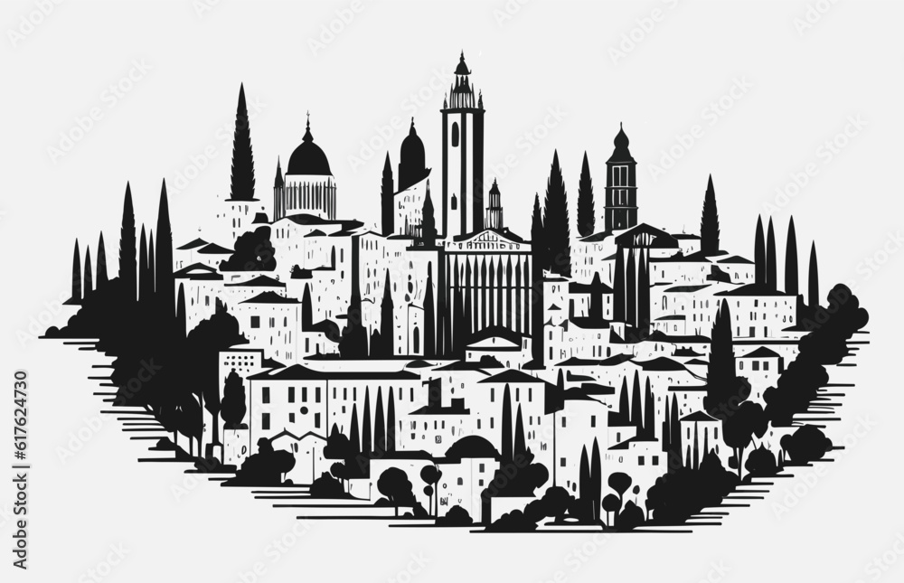 Fototapeta premium minimalistic black logo of city