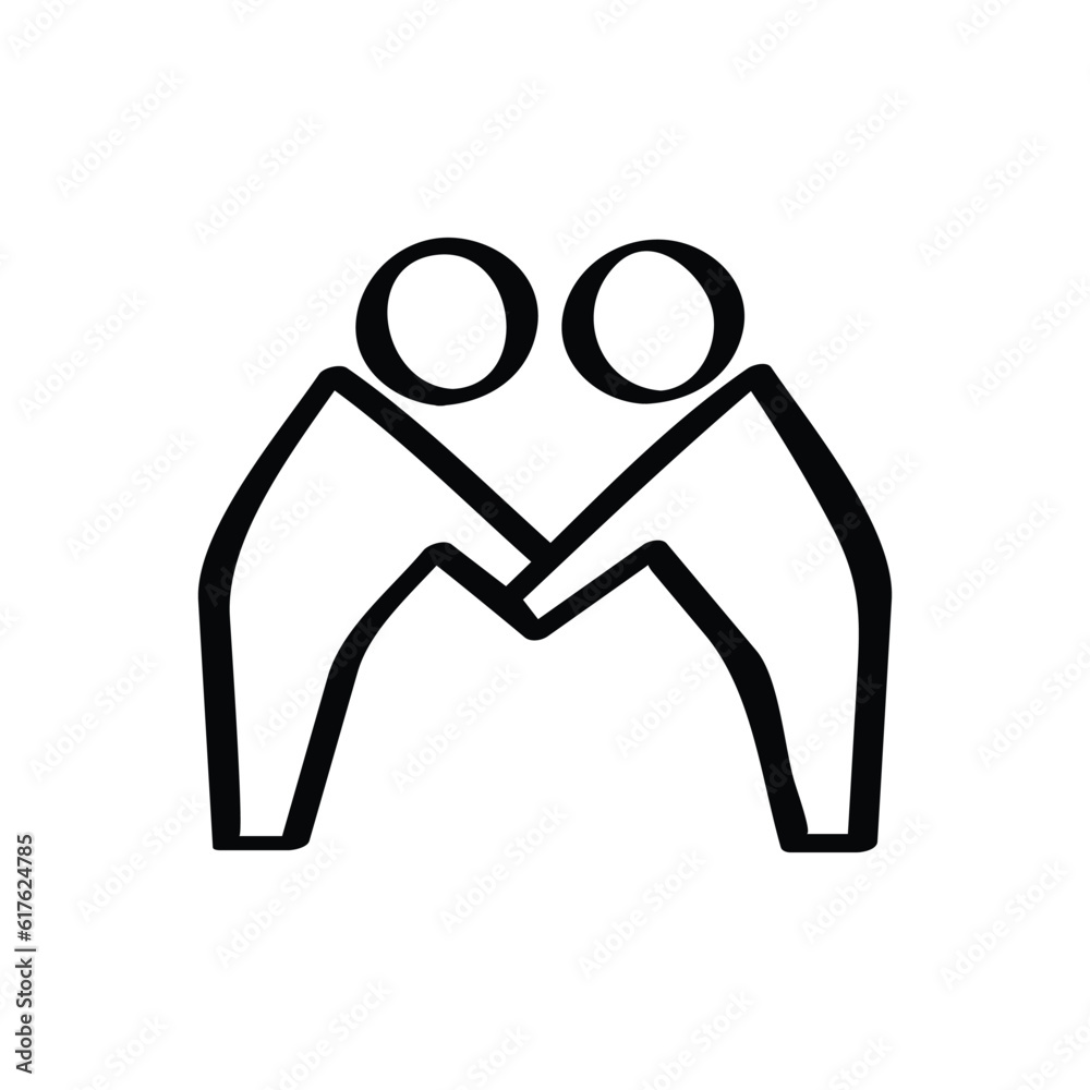 Business cooperation hand-drawn vector icon Business cooperation hand-drawn vector icon