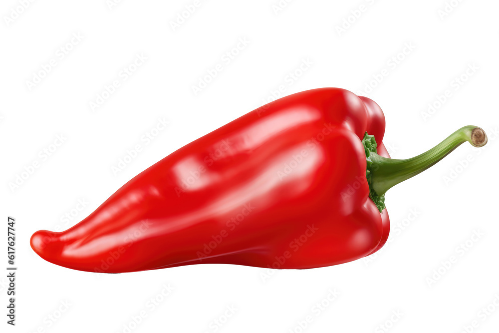 red pepper, transparent background (PNG). Generative AI. red pepper, transparent background (PNG). Generative AI.