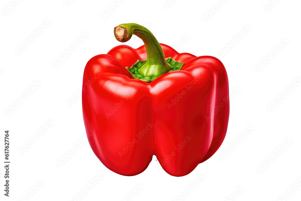 red pepper, transparent background (PNG). Generative AI. red pepper, transparent background (PNG). Generative AI.