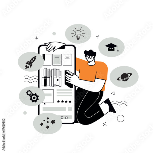 Online reading. Application for reading books. Enhanced Reading, Experience Awaits. Lots of pocket books. Reading e-books