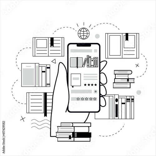 Online reading. Online library. Application for reading books. Lots of pocket books. Reading e-books