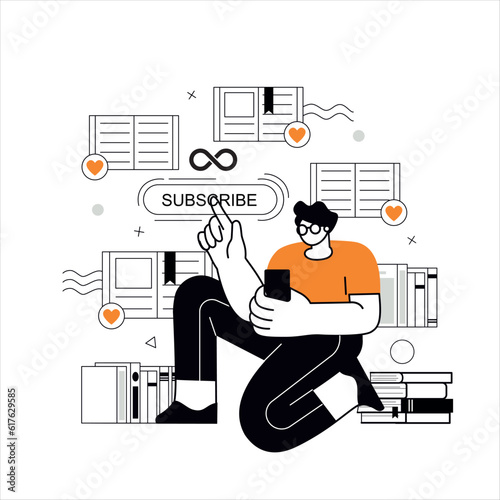 Online reading. Online library. Application for reading books. Lots of pocket books. Reading e-books. One subscription, unlimited reading.