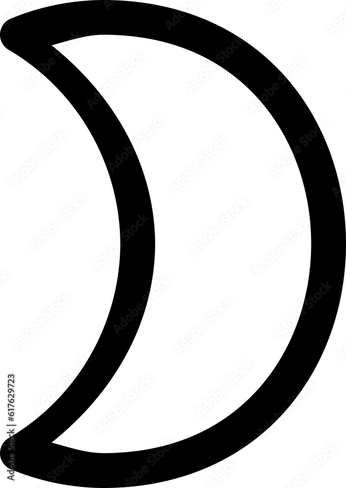 Weather moon Related Vector Line Icon Simple. 