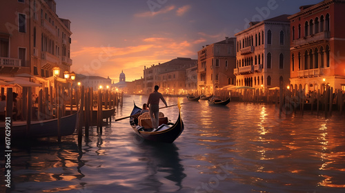 gondola ride near the Rialto Bridge in Venice, Italy