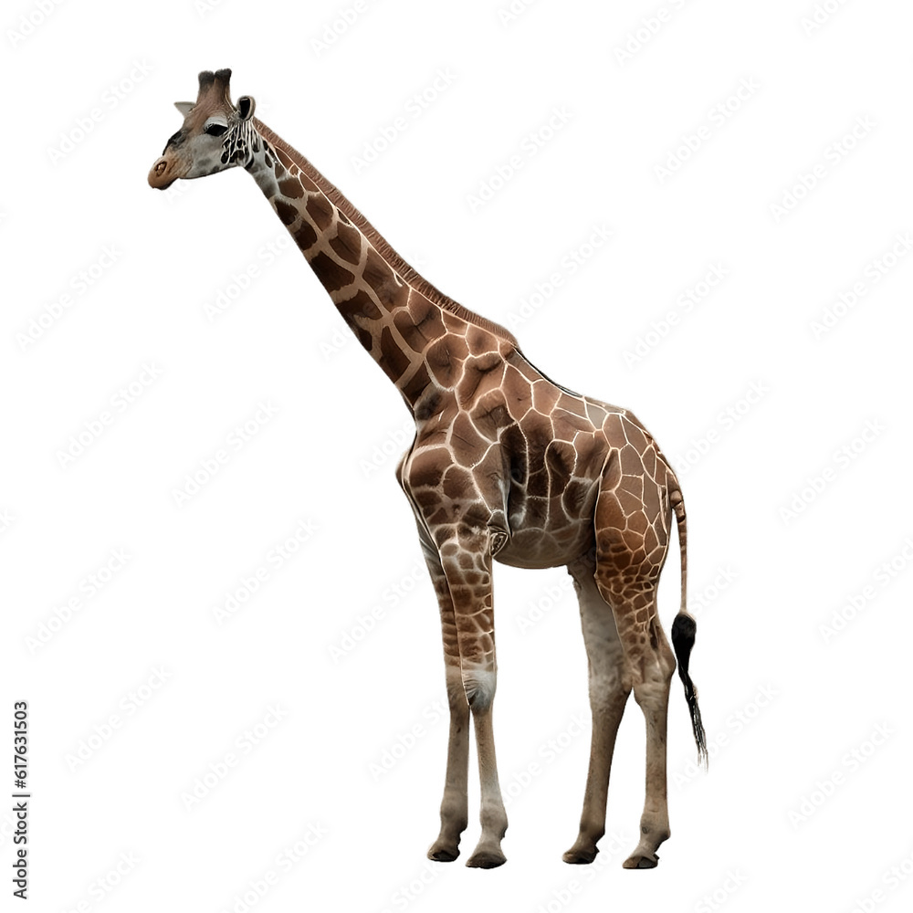 Obraz premium giraffe isolated on white. Generative AI