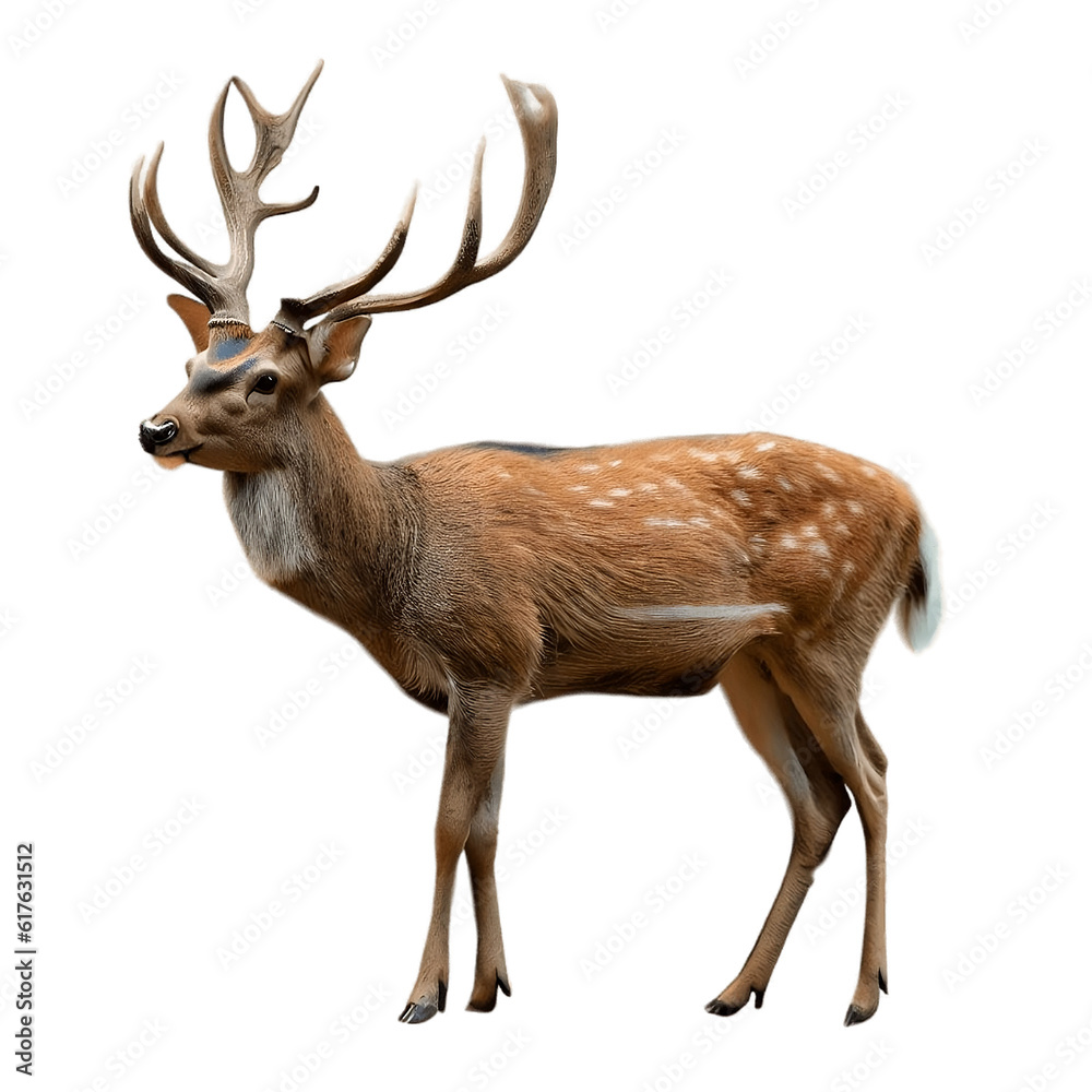 Deer male isolated. Generative AI Deer male isolated. Generative AI