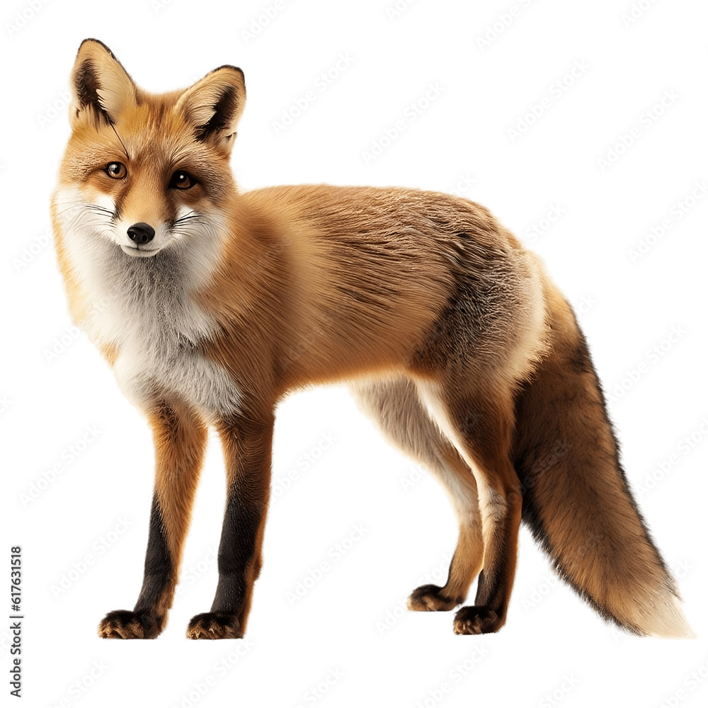 fox isolated on transparent background. generative AI
