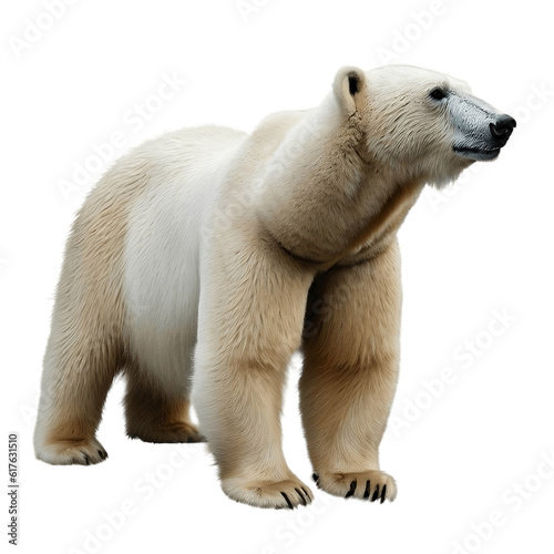 polar bear isolated on white. Generative AI