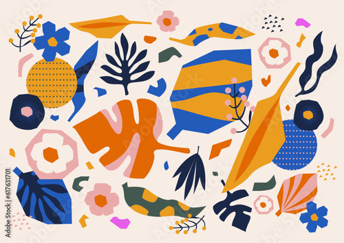 Colorful Floral Hand Drawn Pattern Illustration