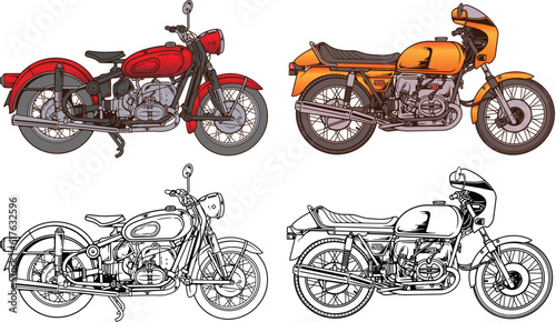 CLASSIC MOTORCYCLE ICON WITH VINTAGE STYLE