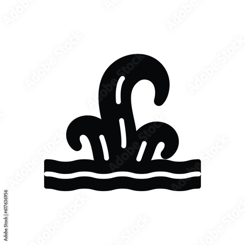 Black solid icon for waves 