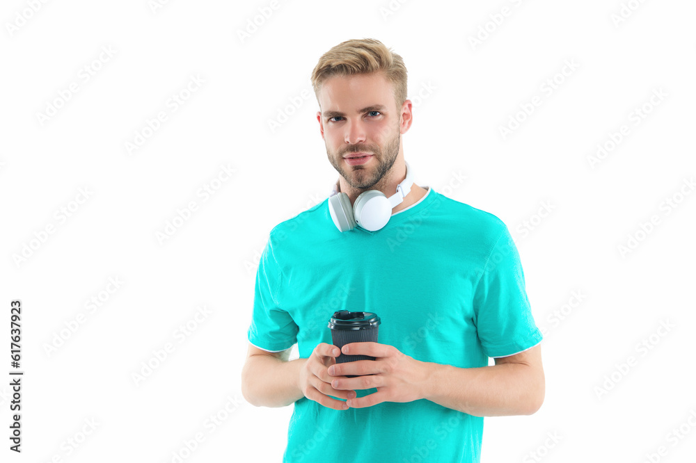 millennial guy with coffee in studio. photo of millennial guy with coffee. millennial guy millennial guy with coffee in studio. photo of millennial guy with coffee. millennial guy