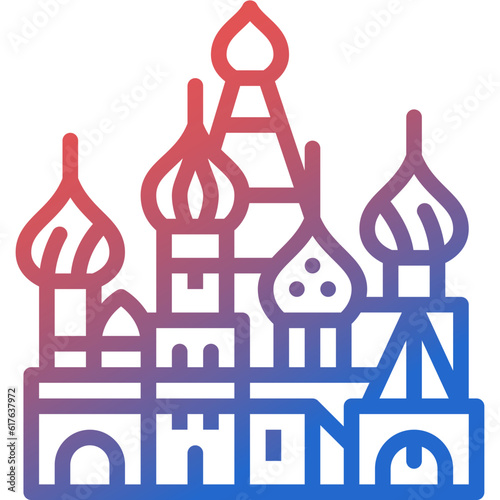 cathedral of saint basil gradient line icon