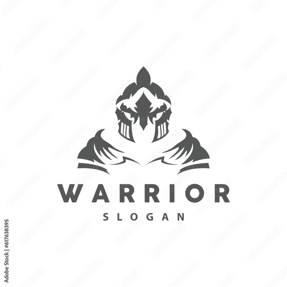 Fototapeta premium Spartan Logo, Vector Silhouette Warrior Knight Soldier Greek, Simple Minimalist Elegant Product Brand Design