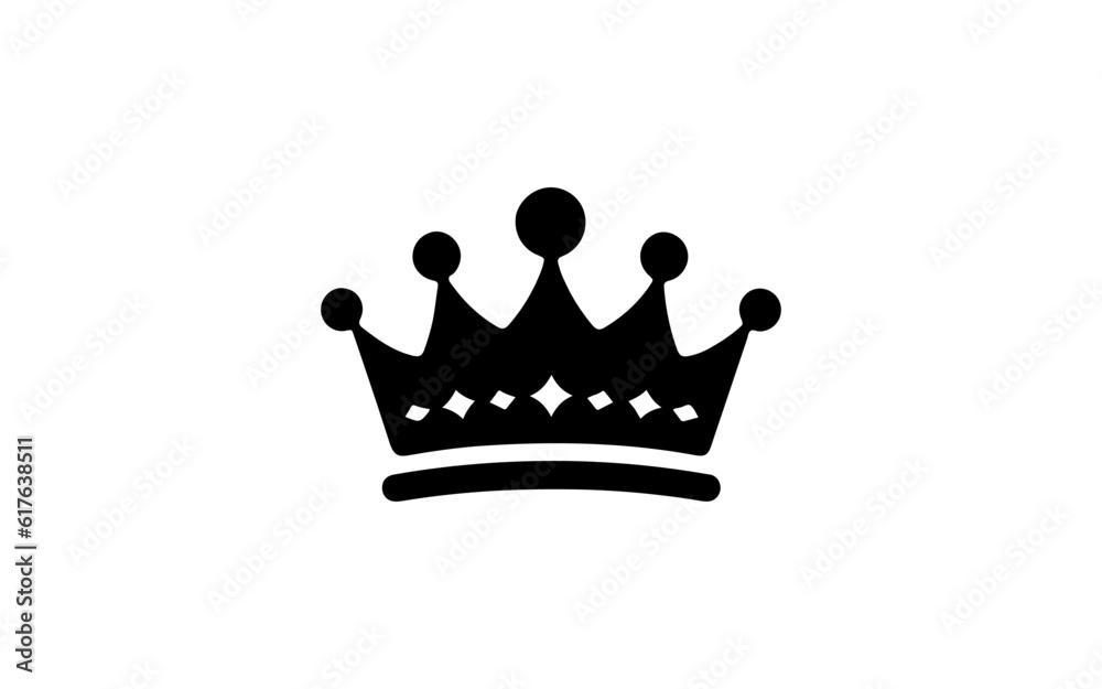 Crown shape isolated illustration with black and white style for template.