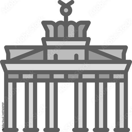 brandenburg gate two tone icon