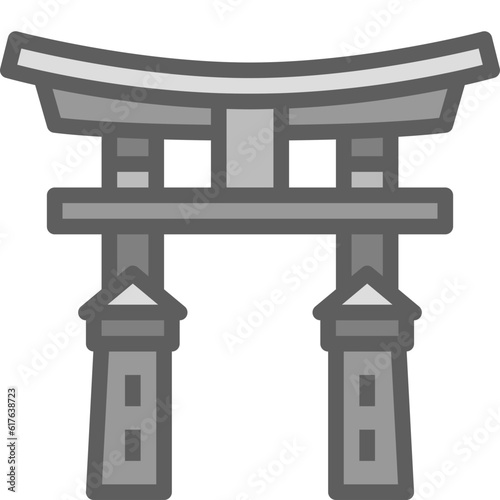 itsukushima shrine two tone icon