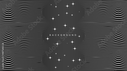 Abstract futuristic star, striped pattern background