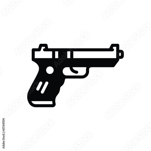 Black solid icon for gun photo