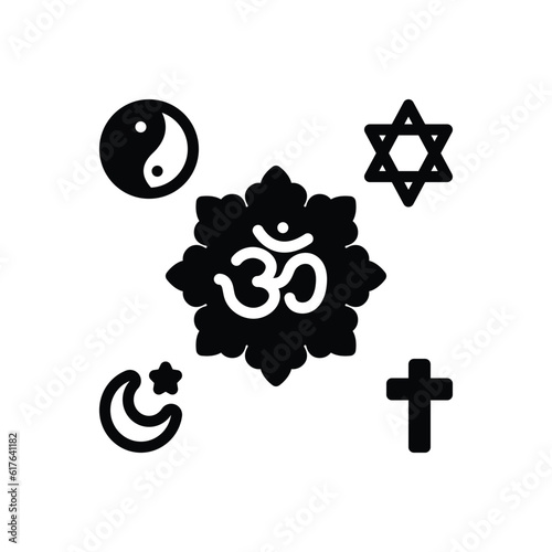 Black solid icon for religious 
