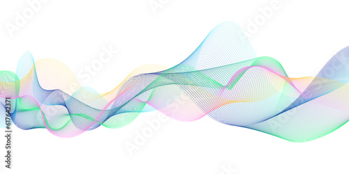 Abstract colorful glowing wave curved lines background.  Abstract frequency sound wave lines and technology curve lines background. Design used for banner, template, science, business and many more.