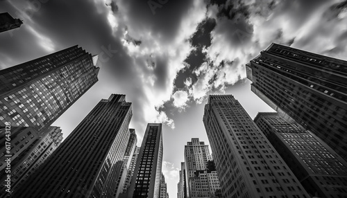 Tall skyscraper in black and white, a modern monochrome marvel generated by AI © Jemastock