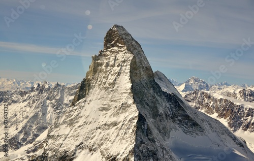 Matterhorn aus dem Flugzeug fotografiert