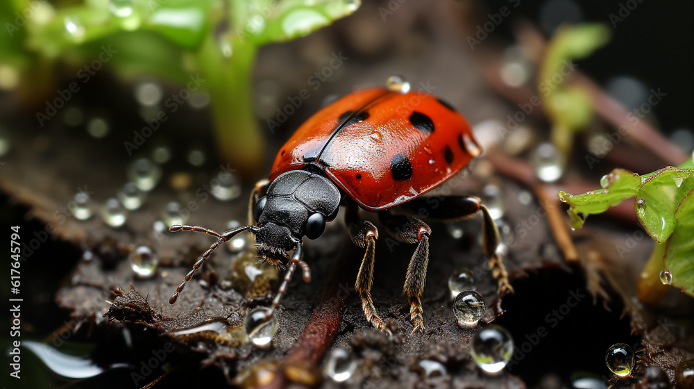 Obraz premium ladybug on a leaf