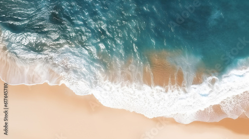 Top view of beach Summer background Generative ai