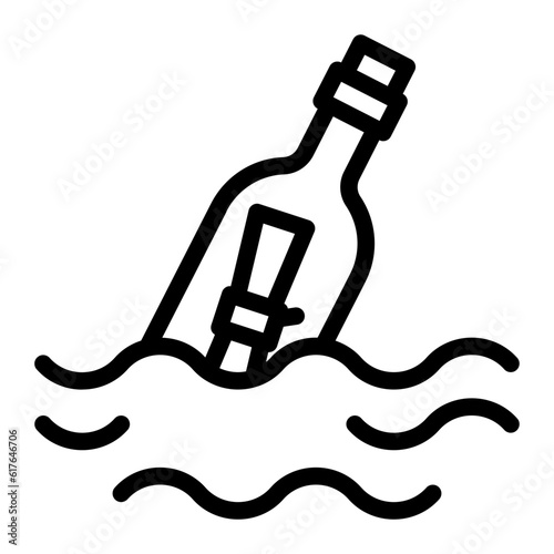 message in a bottle line icon