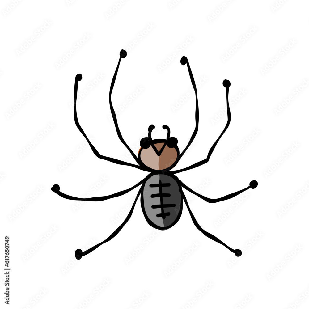 Spider icon, isolated on white. Hand drawn style. Spider icon, isolated on white. Hand drawn style.