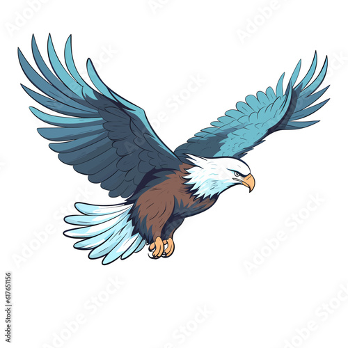 Eagle logo design. Image of flying eagle. Cute eagle emblem. Generated AI