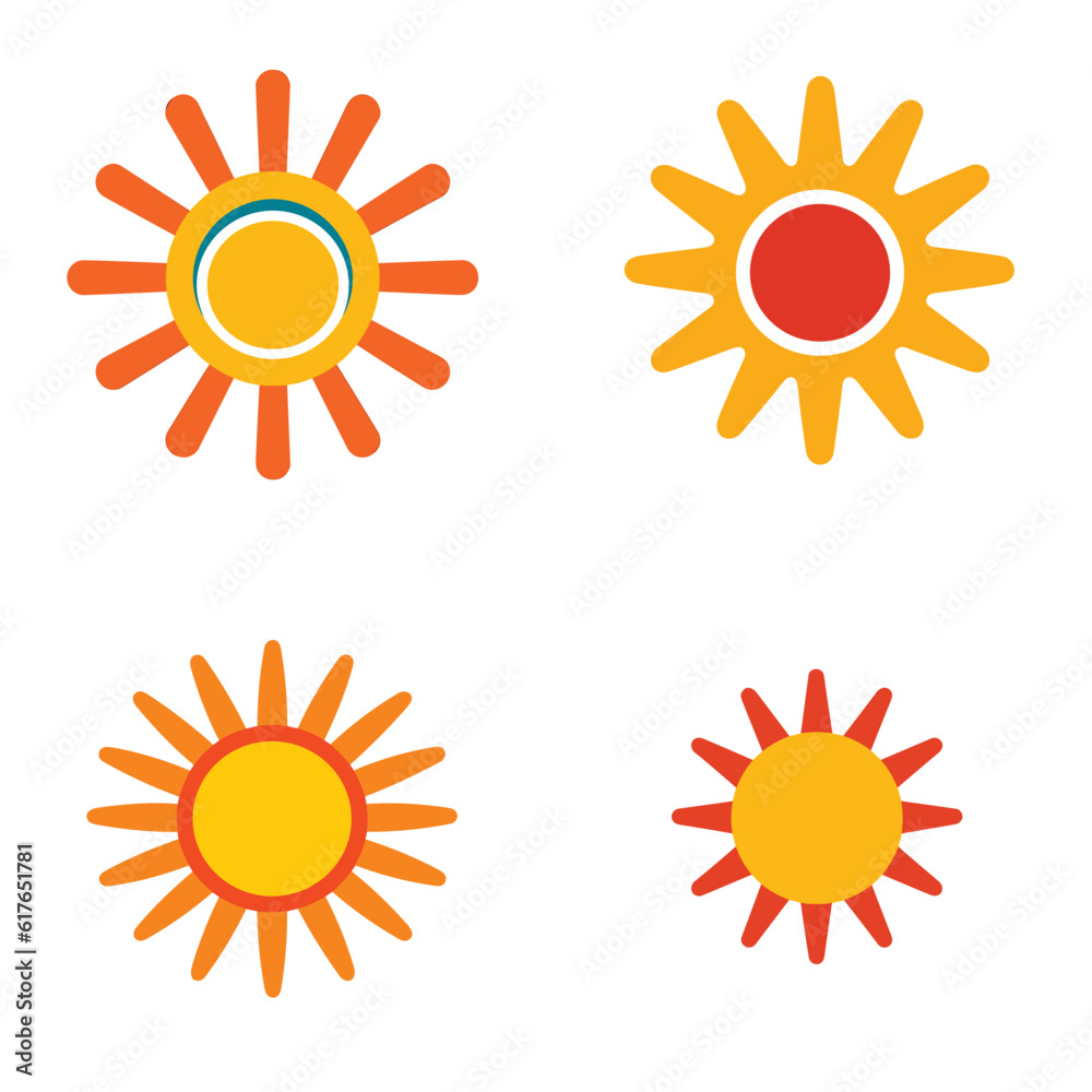 set of sun icons set of sun icons