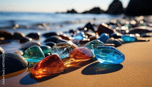 Beads on the Beach Gemstones: A Colorful and Magical Background