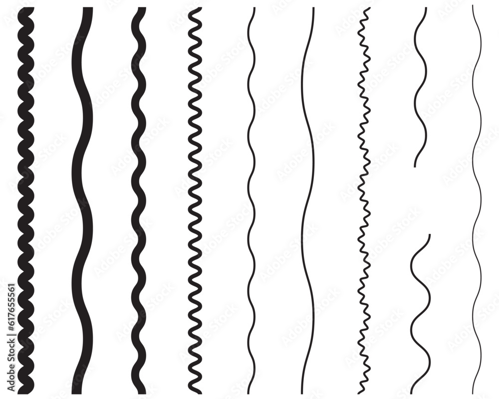 Wavy line divider outline minimalist line art collection