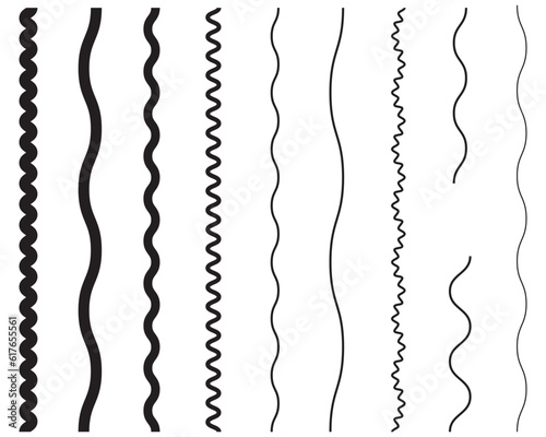 Wavy line divider outline minimalist line art collection