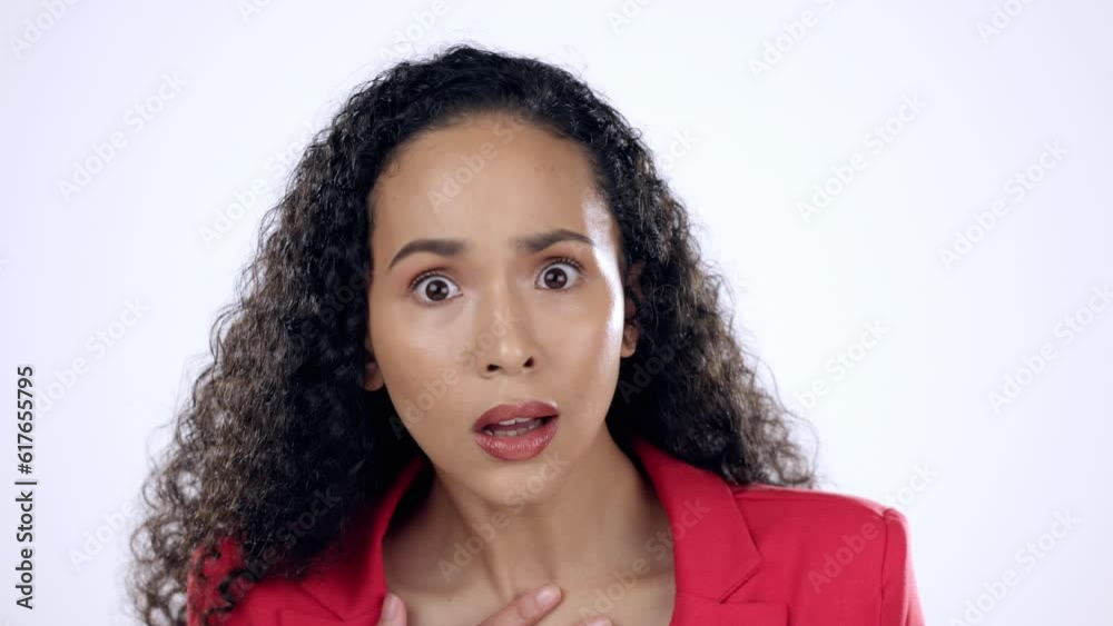 Wow, surprise and face of woman in studio shocked by news, gossip or drama on purple background. Wtf, portrait and female person confused by unexpected, secret or emoji, offended or omg expression Wow, surprise and face of woman in studio shocked by news, gossip or drama on purple background. Wtf, portrait and female person confused by unexpected, secret or emoji, offended or omg expression