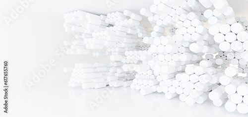 Obraz na płótnie Luxury white abstract architectural minimalistic background. Contemporary showroom. Modern exhibition stand. Empty gallery. Backlight. Polygonal Graphic Design. 3D illustration and rendering. w salonie
